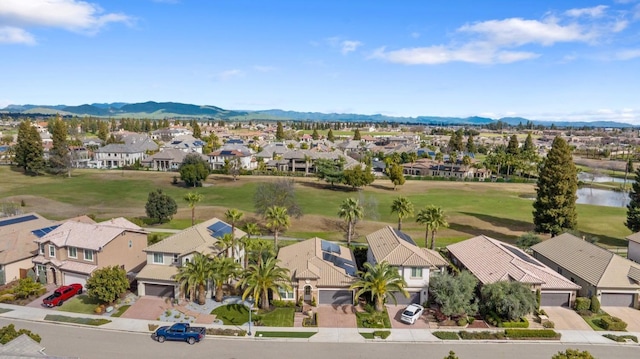 bird's eye view with a mountain view and a residential view