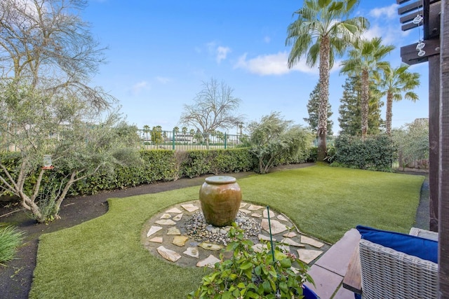 view of yard featuring fence