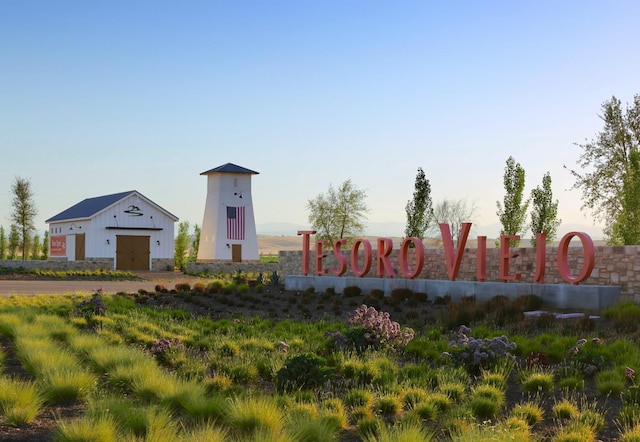 view of community sign