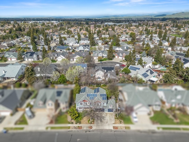 aerial view with a residential view