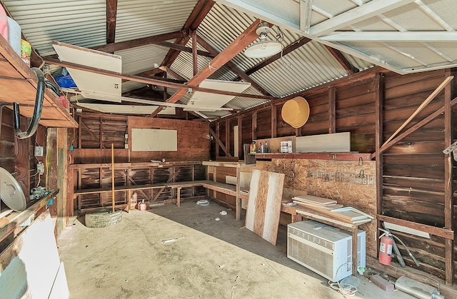 garage featuring metal wall