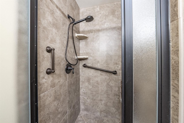 details featuring a shower stall