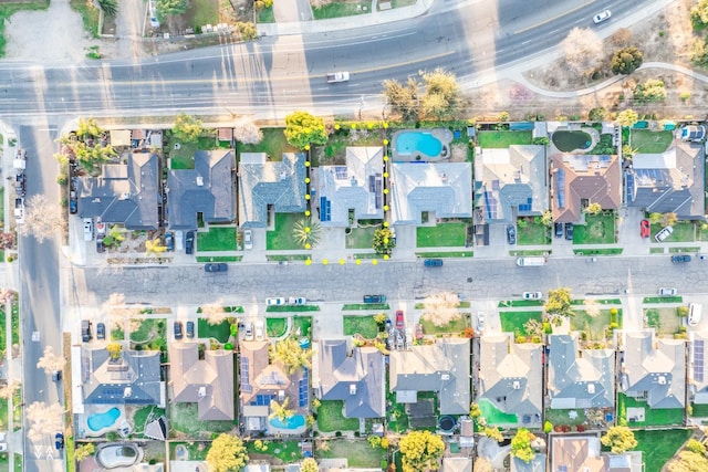 drone / aerial view with a residential view