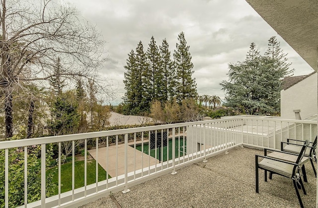 balcony featuring a patio area