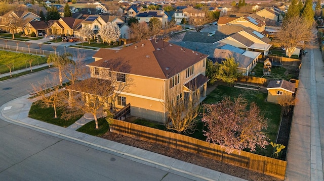 drone / aerial view with a residential view