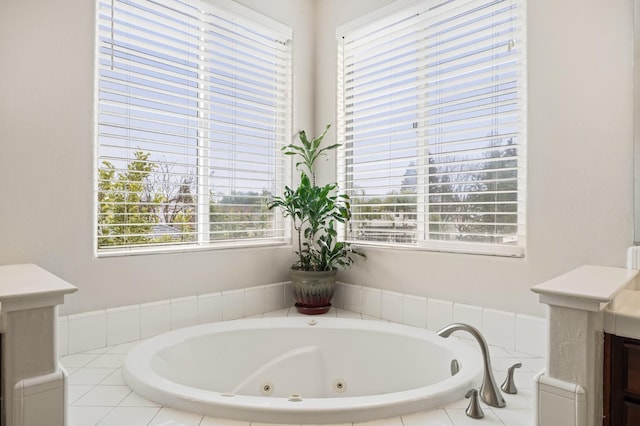 bathroom with a jetted tub