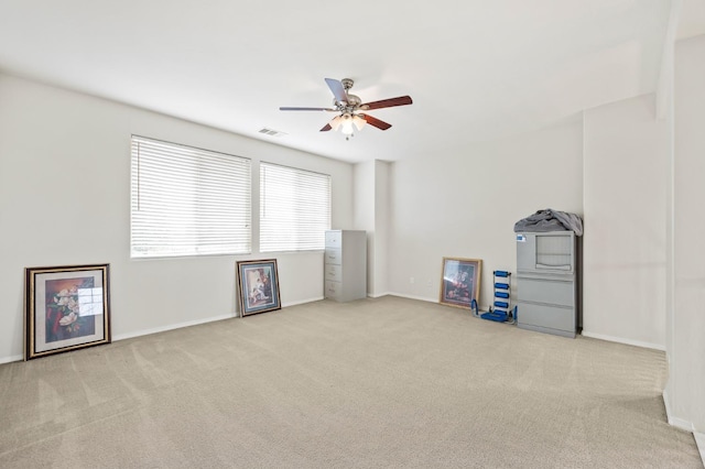 1410 Azalea St, Kingsburg, CA 93631 - unfurnished living room with carpet flooring and a ceiling fan