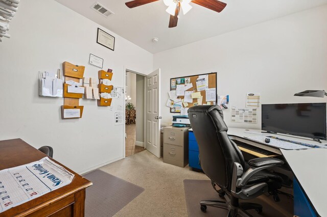 1410 Azalea St, Kingsburg, CA 93631 - office area with ceiling fan and light colored carpet