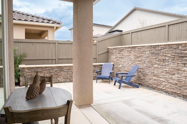 view of patio / terrace featuring a fenced backyard