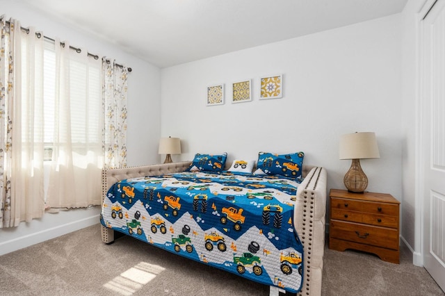 bedroom with carpet floors