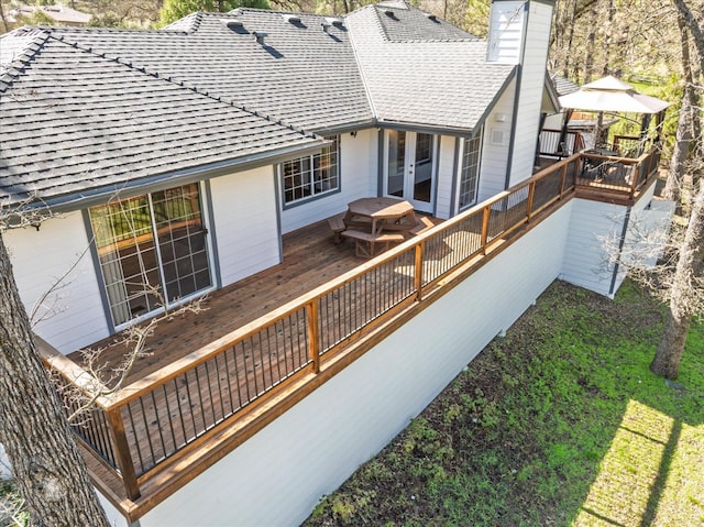 deck featuring french doors