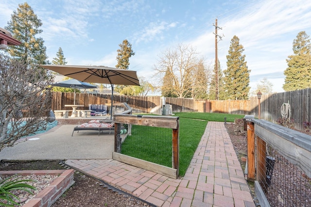 view of patio / terrace featuring a fenced backyard