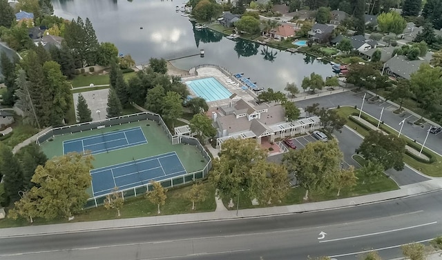 851 E Country View Cir, Fresno, CA 93730 - drone / aerial view of a large body of water and a pool area