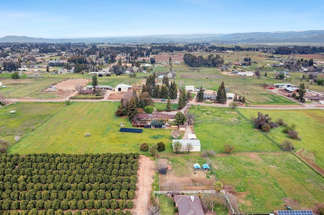 aerial view with a rural view and a mountain view