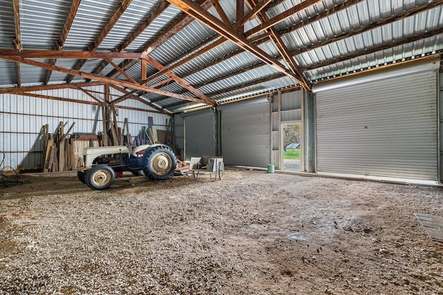 garage featuring metal wall