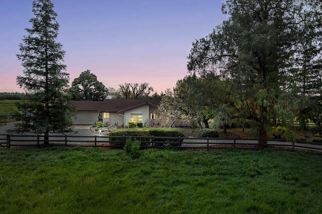 view of yard with fence