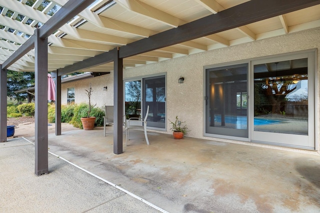 view of patio / terrace featuring a pergola