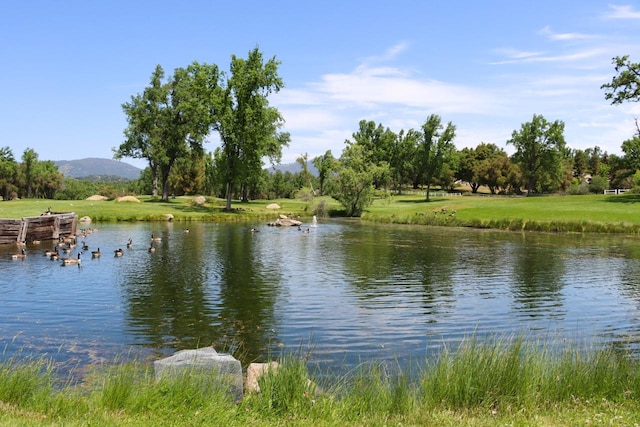 water view with a mountain view