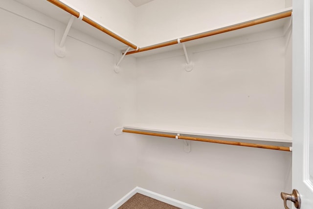 walk in closet featuring carpet flooring and built in study area