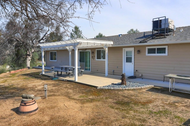 29878 Deer Trail Ln, Coarsegold, CA 93614 - back of property with roof with shingles, a patio, and a pergola