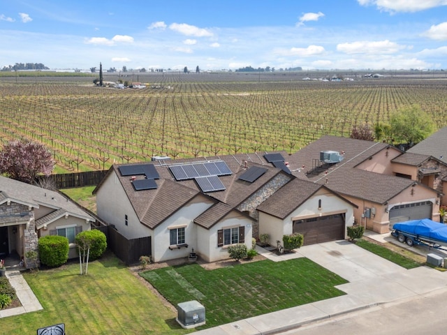 aerial view with a rural view