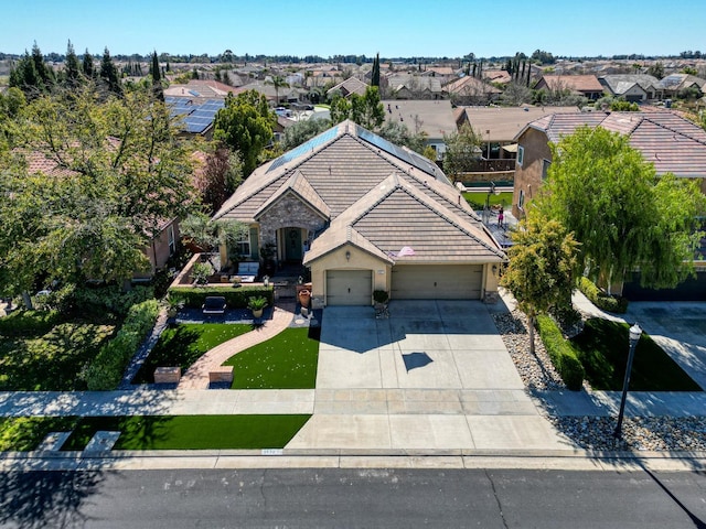 bird's eye view with a residential view