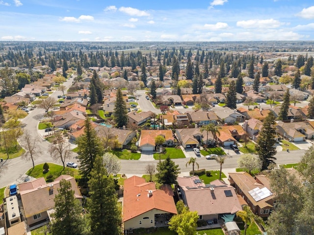 aerial view with a residential view