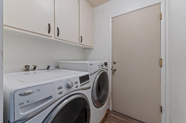 3213 Clogston Way, Modesto, CA 95354 - washroom featuring cabinet space, washing machine and dryer, and wood finished floors