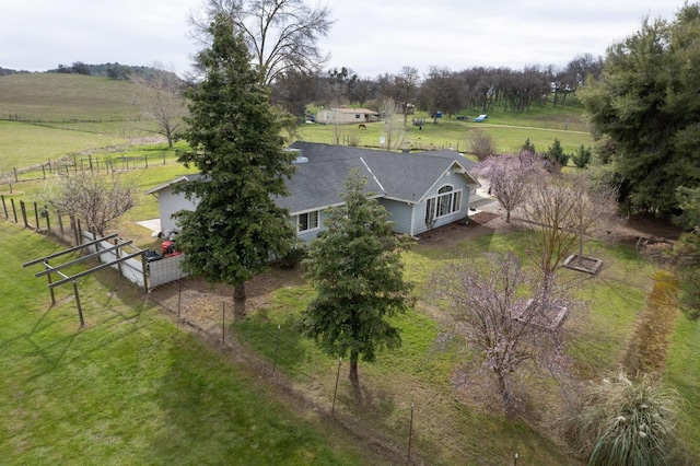 drone / aerial view featuring a rural view