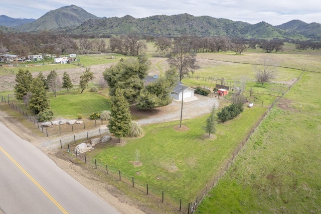 aerial view with a rural view and a mountain view