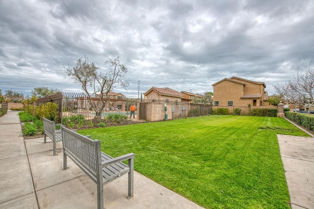 view of yard featuring fence