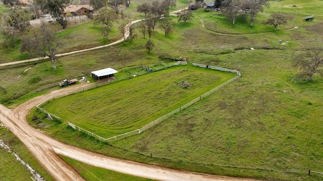 drone / aerial view featuring a rural view