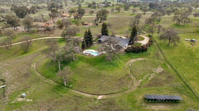 aerial view with a rural view