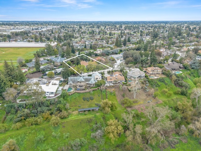 aerial view featuring a residential view