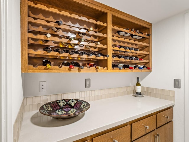 view of wine cellar