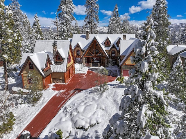 view of snowy aerial view