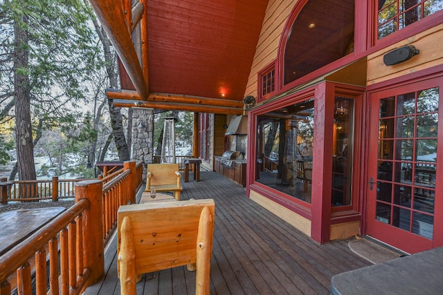 deck featuring grilling area
