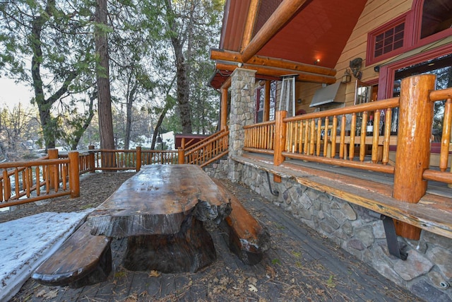 view of wooden deck