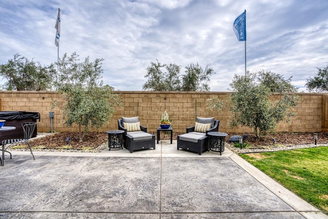 view of patio / terrace with a fenced backyard