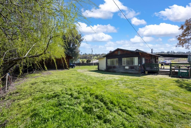 view of yard with fence