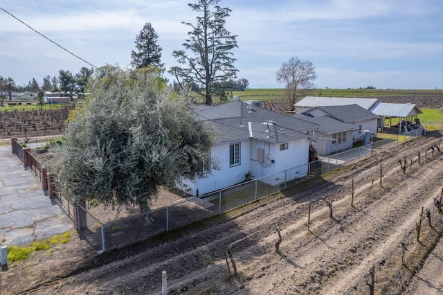 drone / aerial view with a rural view