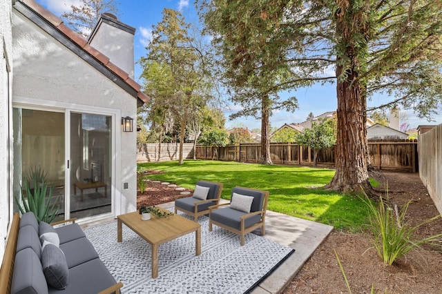 view of patio with a fenced backyard