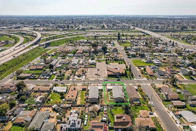 drone / aerial view with a residential view