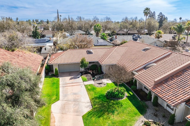 bird's eye view with a residential view