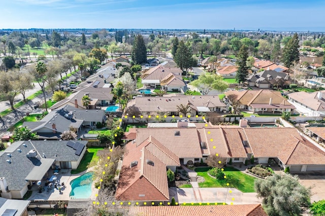 drone / aerial view featuring a residential view