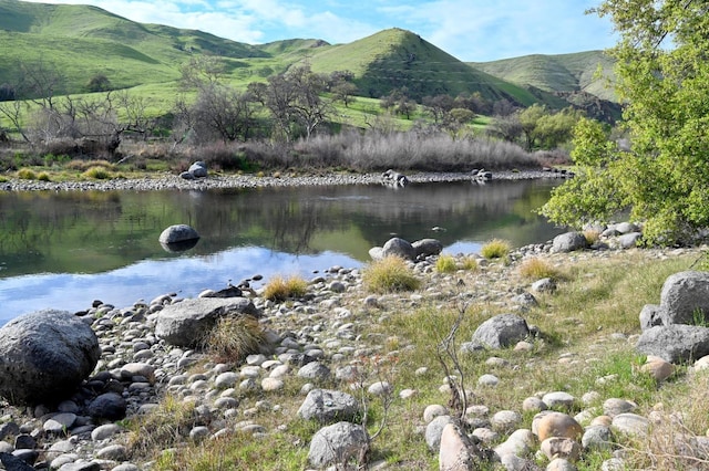 view of water feature with a mountain view