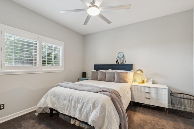 6136 E S Bear Creek Dr, Merced, CA 95340 - bedroom with carpet floors, baseboards, and a ceiling fan