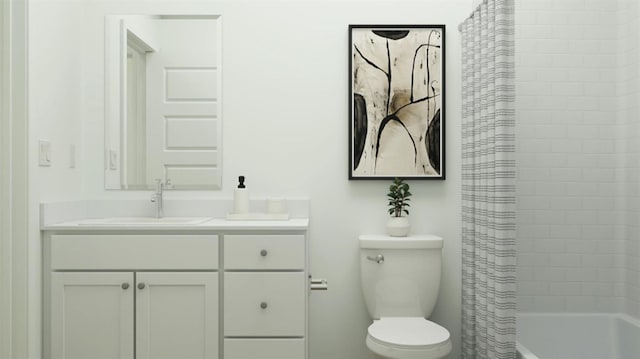 1260 Bloom Ave Unit 34, Clovis, CA 93619 - bathroom featuring vanity, toilet, and shower / bath combination with curtain