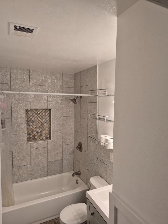 27261 Stanford Ave, Madera, CA 93637 - bathroom featuring shower / bath combo with shower curtain and vanity