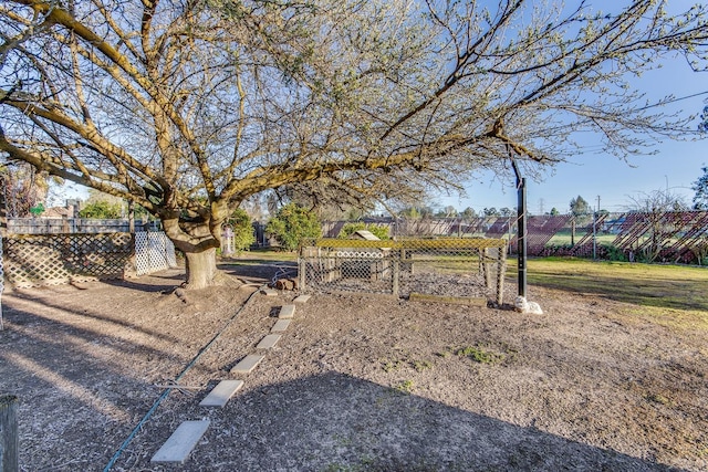 view of yard with fence